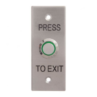 Exit button, SPDT, Illuminated, green, architrave plate, fly leads