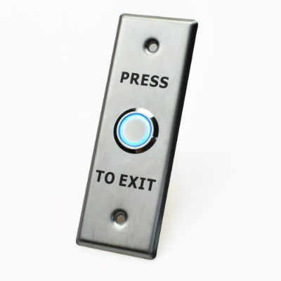 X2 Illuminated Exit Button, Stainless Steel - Small, SPDT, 12VDC