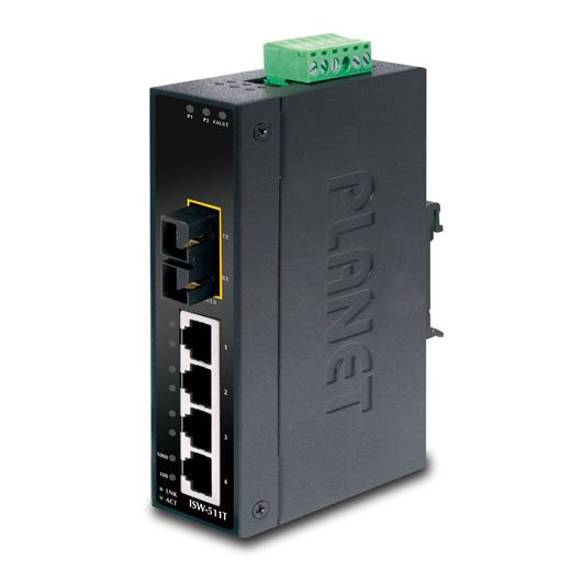 CSD | Planet Slim 4 Port Industrial Ethernet Switch, 1x 100Base-FX