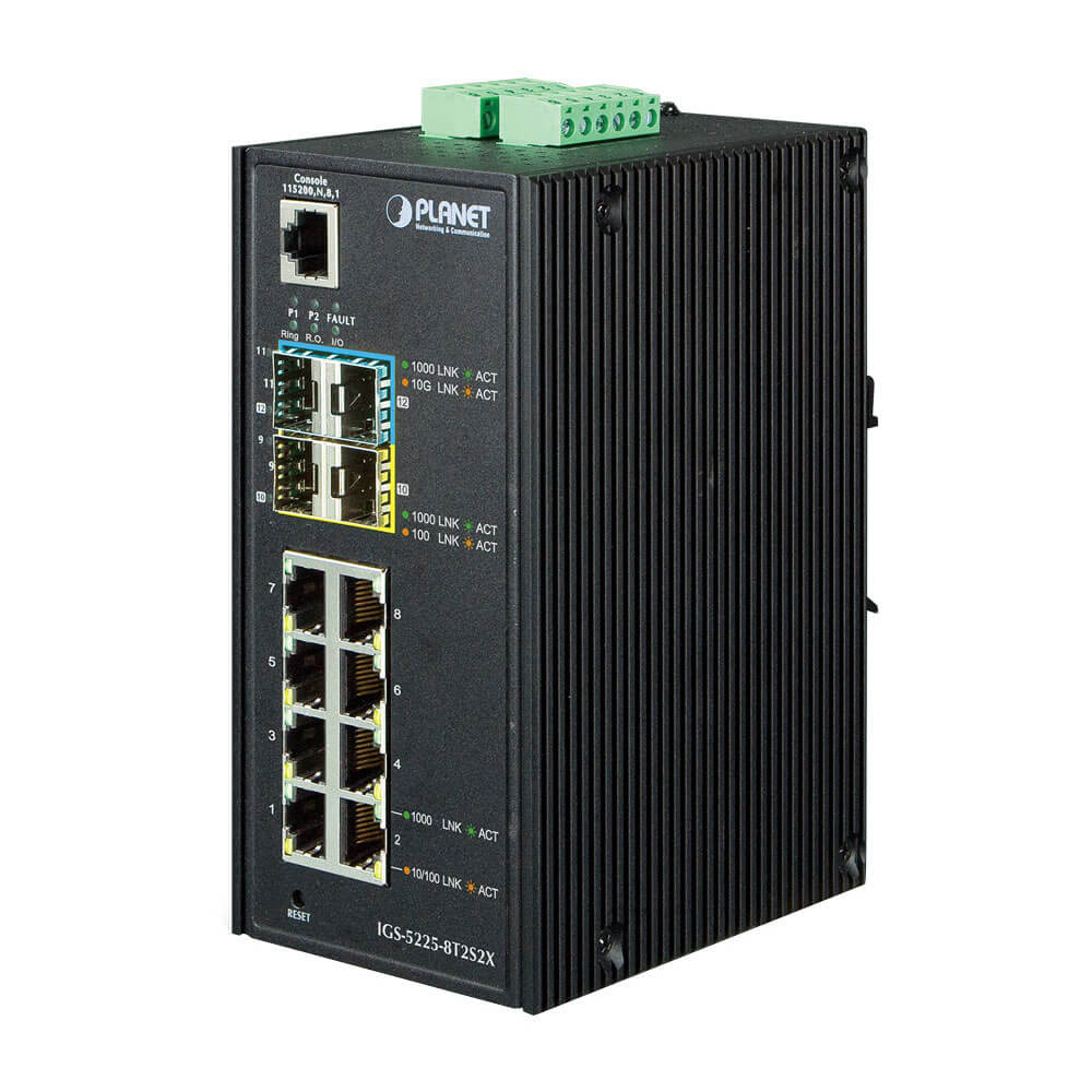 CSD 8 Port Industrial Switch, L3 Managed, 4 SFP Ports, 40 to