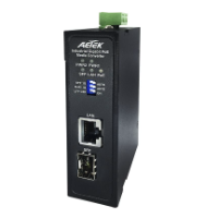 Aetek Industrial Media Converter, 1x 1Gb PoE + 1x 1Gb SFP, 48-56VDC Input, -40 - 75C