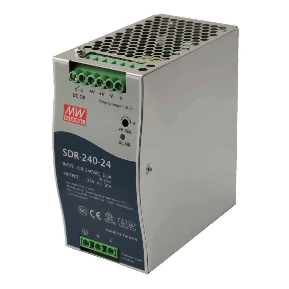 CSD Meanwell 24vDC 10A (240W) Single Output Industrial DIN Rail Power Supply