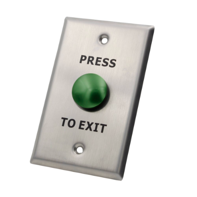 X2 Mushroom Exit Button, Stainless Steel - Large, N/O, SPST, Screw Terminal