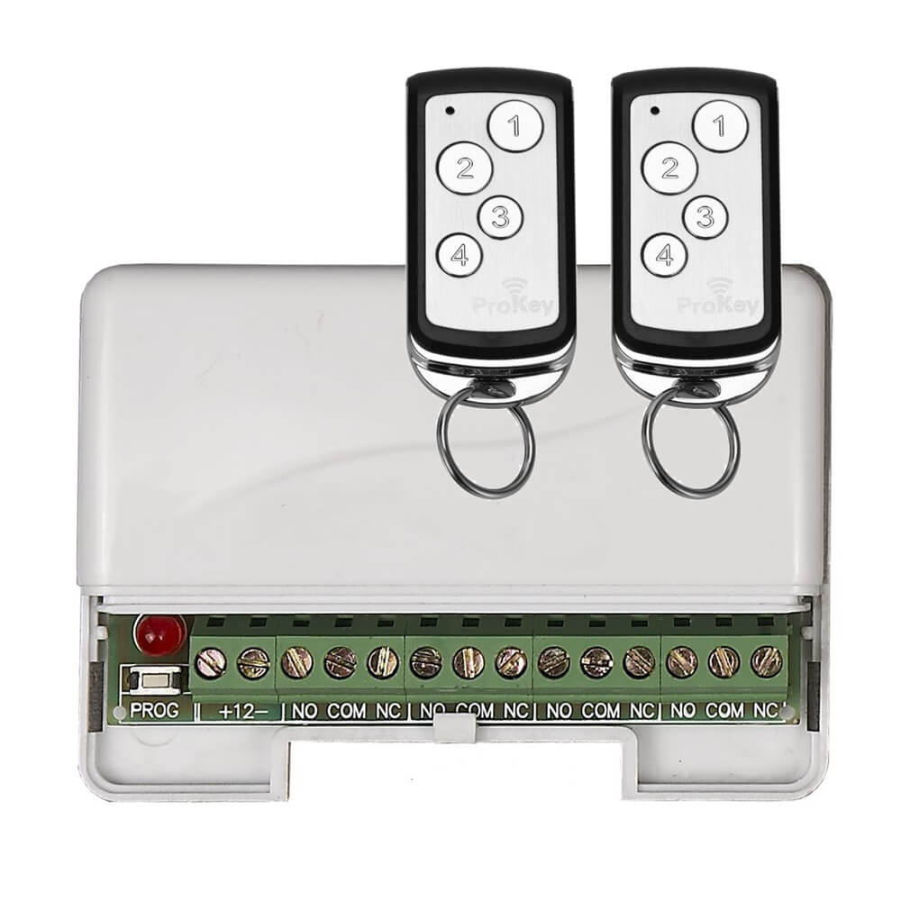 CSD | ProKey Standalone Kit, 4 Relay Receiver, 2x 4 Button Remotes