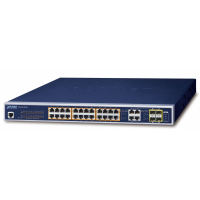 Planet 24 Port PoE Managed Gigabit Switch, 4x Combo TP/SFP Uplink, 802.at, 440W