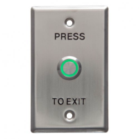 Exit Button, Illuminated, DPDT, Std Plate, IP65, Fly Leads