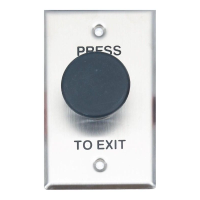 Exit Button, Big Mushroom, Black, Standard Stainless Steel Plate, Momentary