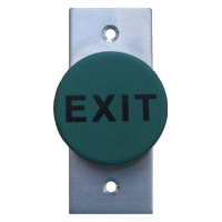 Exit button, Heavy Duty Mushroom, Green, IP66, Vandalproof, Architrave Plate