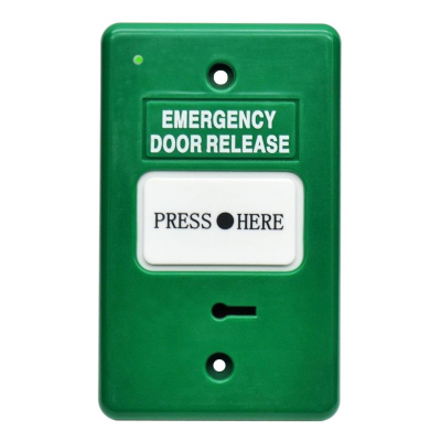 Secor Resettable Emergency Door Release, Dual SPDT, Buzzer and LED, Green