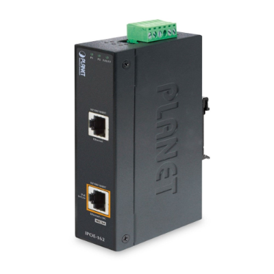 Planet Industrial Gigabit PoE Injector,  24-48VDC or 24VAC input, 30W, -40-75 deg C, IP30