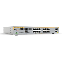 Allied Telesis 16-port Gigabit PoE Switch, 16x 10/100/1000T + 2x Gigabit SFP Ports, Layer 3
