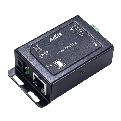 Aetek Indoor PoE over 2-Wire Receiver, EPo2, Up to 600m, 65W PSU Included