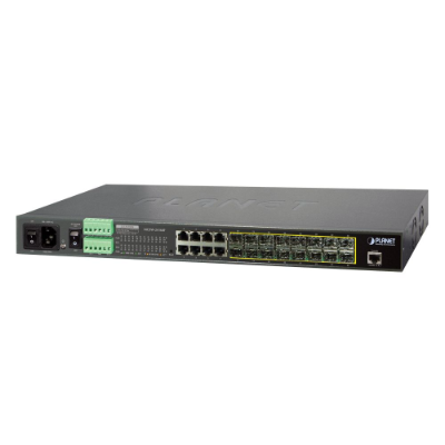 Planet 24 Port Metro Managed Switch, 16 Gigabit SFP Ports, 2 Gigabit RJ45 Ports, AC/DC