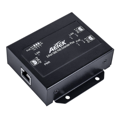 *SpOrd* Aetek 1 to 2 Port Indoor Passive 1Gbe PoE Extender, Daisy-chain