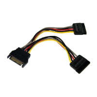 SATA Power Splitter Cable, 15cm, 1x 15-pin - 2x 15 Pin Male to Female