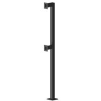 SDC Outdoor Double Bollard to suit SDC Box Mount, 75 x 76 x 1170mm & 2120mm, Black