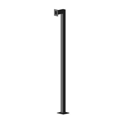 SDC Outdoor Single Bollard Post, Tall, 75 x 75 x 2120mm, Black