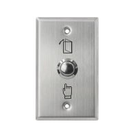 X2 Dome Exit Button, Hand/Door Icon, SS - Large, N/O, SPST, Screw Terminal