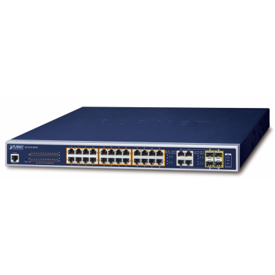 Planet 24 Port Managed 1Gb PoE Switch, 4x RJ45/SFP, 440W