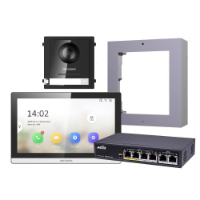 Hikvision 2nd Gen IP Intercom Kit, 1 to 1 Villa, Door & Room Station, Surface, Aetek Switch