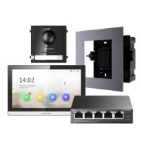 Hikvision 2nd Gen IP Intercom Kit, 1 to 1 Villa, Door & Room Station, Flush, TPL Switch